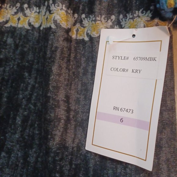 BLEECKER 126 DARK GREY AND FLORAL PRINT MIDI FLOUNCE DRESS SIZE 6 & 8 - Picture 3 of 4